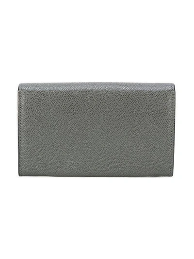 Shop Valextra Iside Small Grained Wallet - Grey