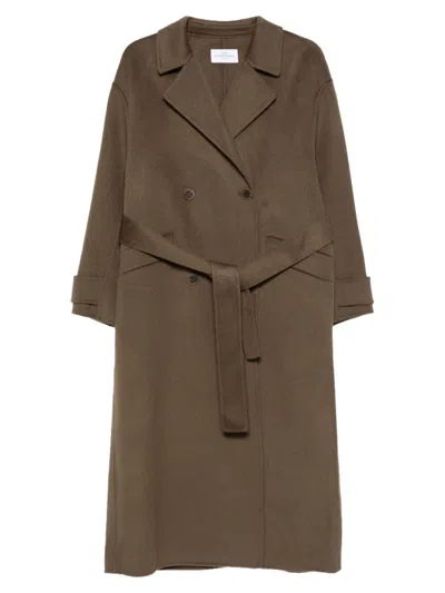 The Dynamis Studio Savile Oversized Double-breasted Coat In Brown