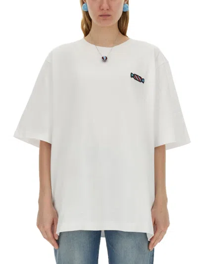 Fiorucci Candy Patch Embroidered Short Sleeve Shirt In White