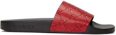 Shop Gucci Red Pursuit Trek Sandals
