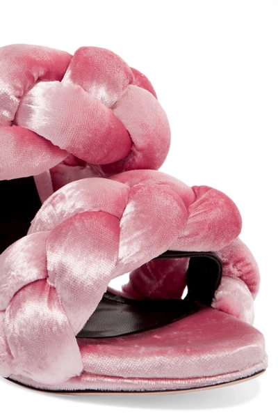 Shop Marco De Vincenzo - Braided Velvet Sandals - Pink