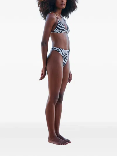 Haight Olivia Zebra-print Triangular Bikini Top In Multi