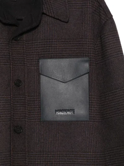 Mackage Check Wool Jacket In Brown