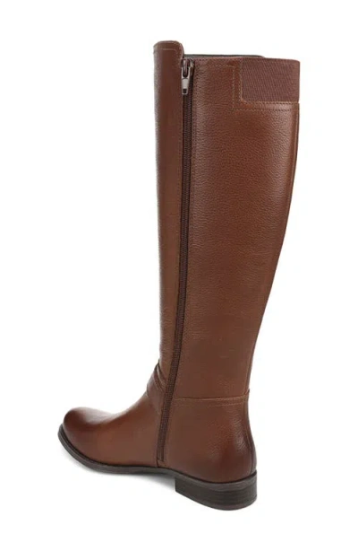 Naturalizer Juno Leather Riding Boot In Caramel Brown Leather
