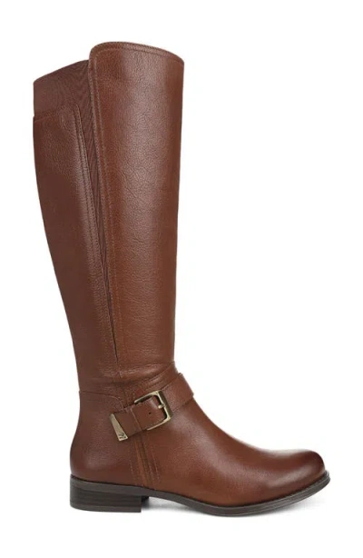 Naturalizer Juno Leather Riding Boot In Caramel Brown Leather