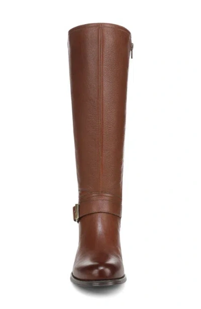 Naturalizer Juno Leather Riding Boot In Caramel Brown Leather