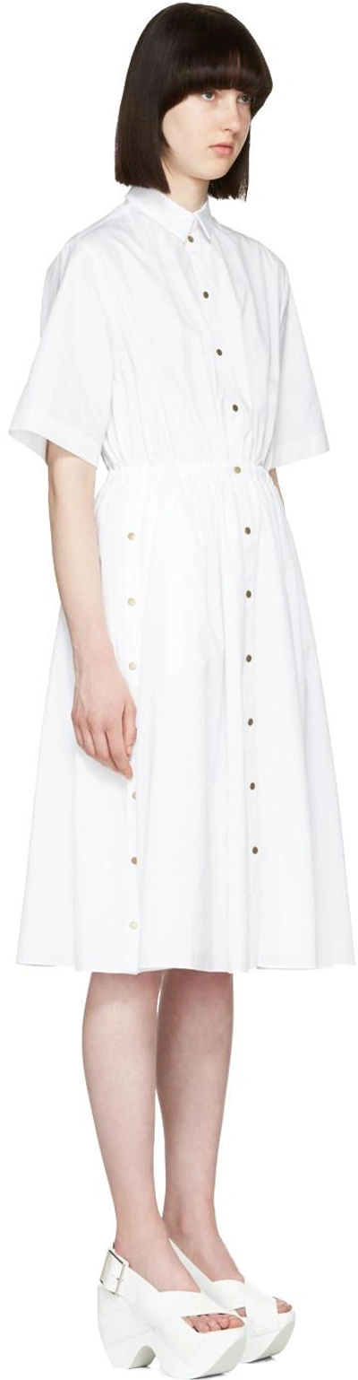 Shop Kenzo White Poplin Shirt Dress