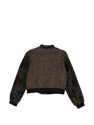 Quetsche Check-pattern Bomber Jacket In Brown