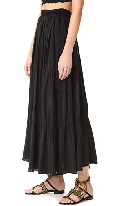 Shop Tome Tiered Wrap Skirt In Black