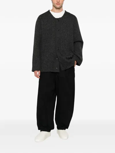 Entire Studios Elasticated Drawstring-hem Trousers In Black