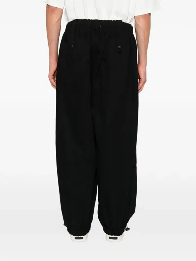 Entire Studios Elasticated Drawstring-hem Trousers In Black