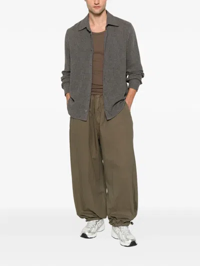 Entire Studios Elasticated Drawstring-hem Trousers In Green
