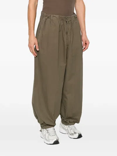 Entire Studios Elasticated Drawstring-hem Trousers In Green
