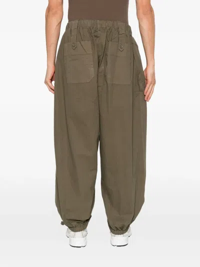 Entire Studios Elasticated Drawstring-hem Trousers In Green