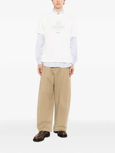 Ader Error Logo Embroidered T-shirt In White
