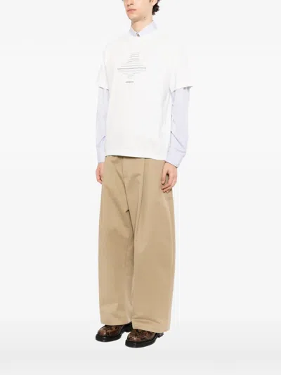 Ader Error Logo Embroidered T-shirt In White