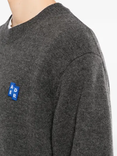 Ader Error Logo-patch Sweater In Grey