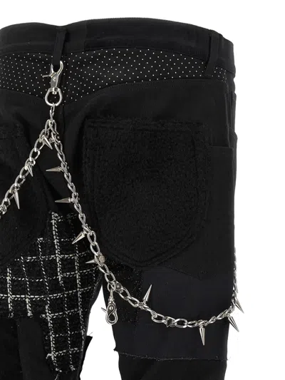 Junya Watanabe Kilt-panel Patchwork Jeans In Black