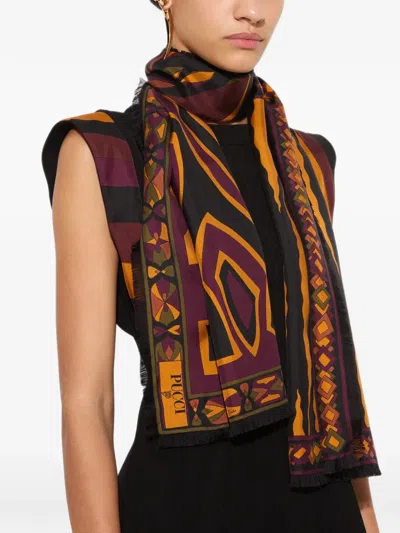 Pucci Mixed Print Silk Stole In Multi