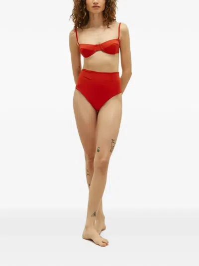 Haight Adjustable Bikini Top In Red