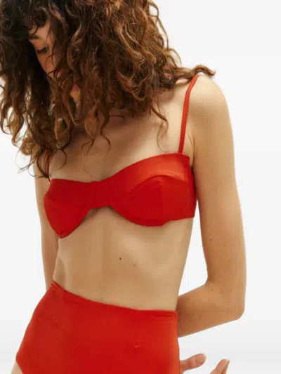 Haight Adjustable Bikini Top In Red