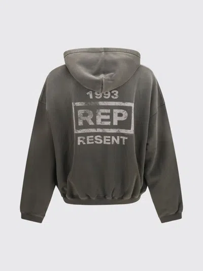 Represent Mens Brand-print Relaxed-fit Cotton Hoody Ash Xs In Animal Print