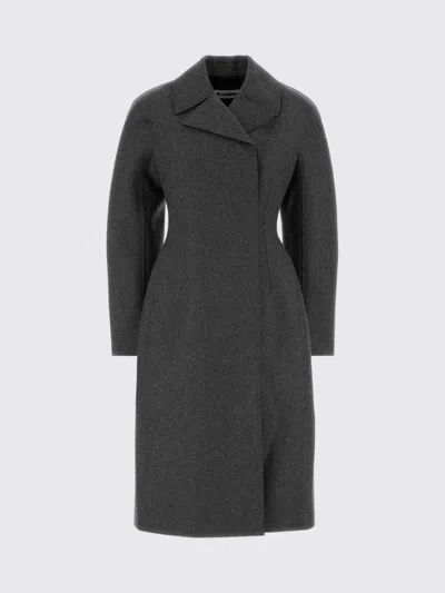 Jil Sander Double-breasted Virgin Wool Coat In Multi