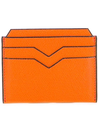 Valextra Classic Cardholder In Yellow & Orange