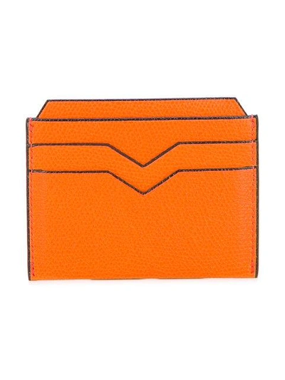 Shop Valextra Classic Cardholder In Yellow & Orange