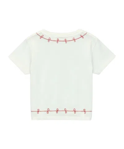 Bode Crew Neck T-shirt In Cream