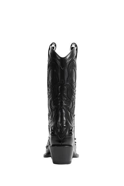Acne Studios Bouni Leather Cowboy Boots In Black