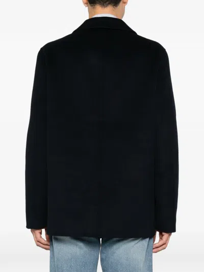 Omc Double-breasted Wool Coat In Blue