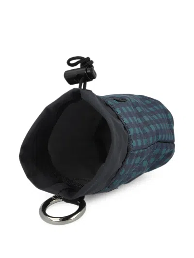 Wtaps Check-pattern Drawstring Pouch In Blue