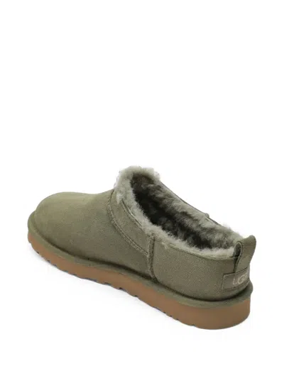 Ugg Burnt Olive Classic Micro Ankle Boots In Green