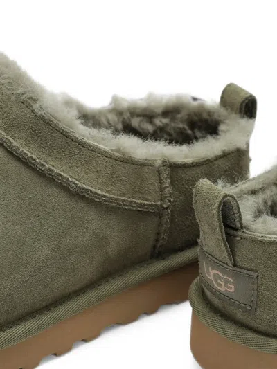Ugg Burnt Olive Classic Micro Ankle Boots In Green