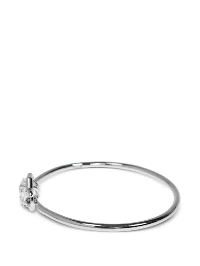 Kate Spade Crystal-embellished Bangle In Silver