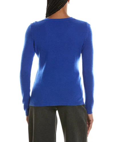 Forte Cashmere Basic V-neck 100% Cashmere Pullover In Blue