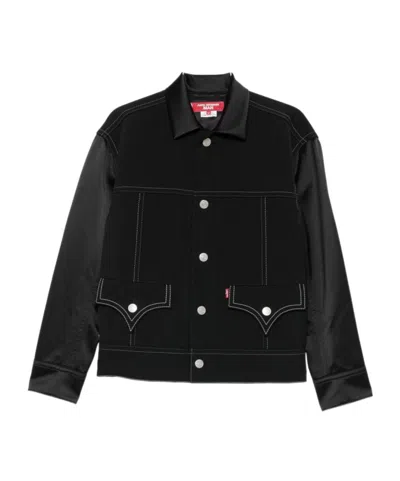 Junya Watanabe Black Drill Jacket With Wool Lining In Multi