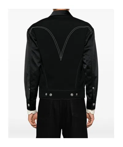 Junya Watanabe Black Drill Jacket With Wool Lining In Multi