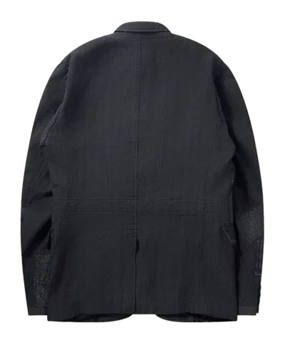 Junya Watanabe Patchwork Pinstripe-pattern Jacket In Gray/mixed Color