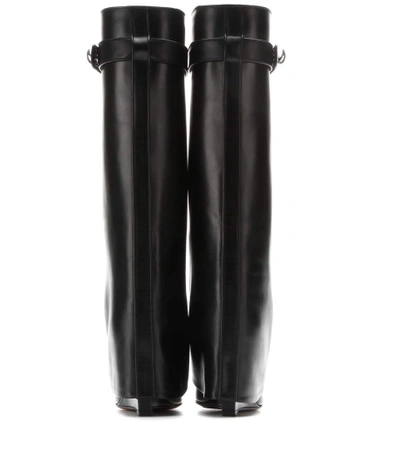 Shop Givenchy Leather Wedge Boots In Black