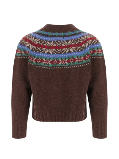 Howlin' Howlin Wool Sweater With Jacquard Pattern In Multi