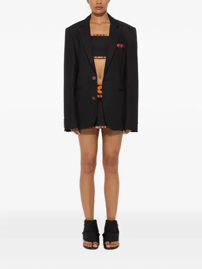 Pucci Oversized Cotton Blazer In Black