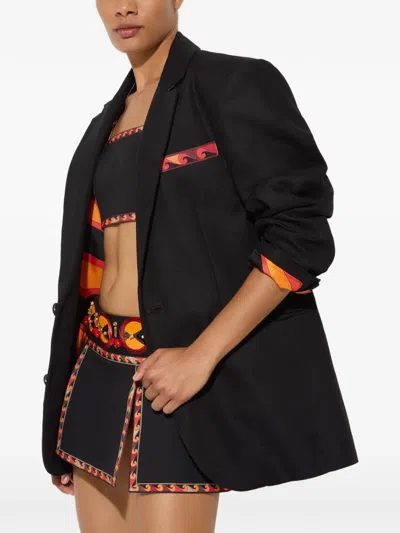 Pucci Oversized Cotton Blazer In Black