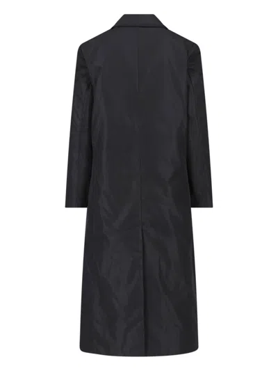 Aspesi Black Single-breasted Technical Fabric Coat In Black
