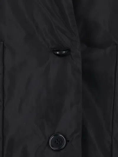 Aspesi Black Single-breasted Technical Fabric Coat In Black