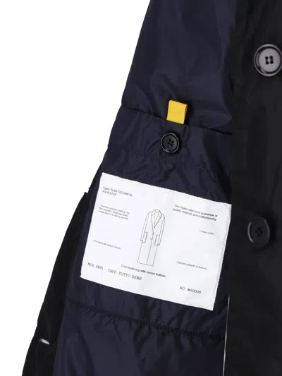 Aspesi Black Single-breasted Technical Fabric Coat In Black