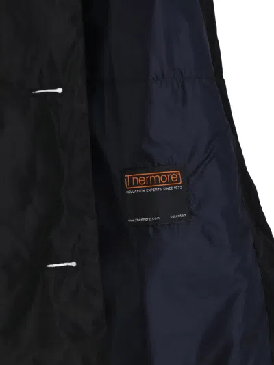 Aspesi Black Single-breasted Technical Fabric Coat In Black