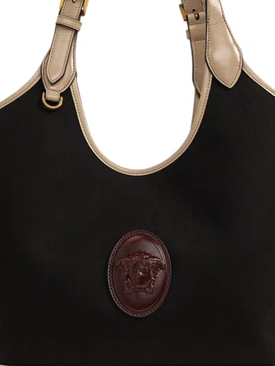 Versace Double-handle Handbag In Black