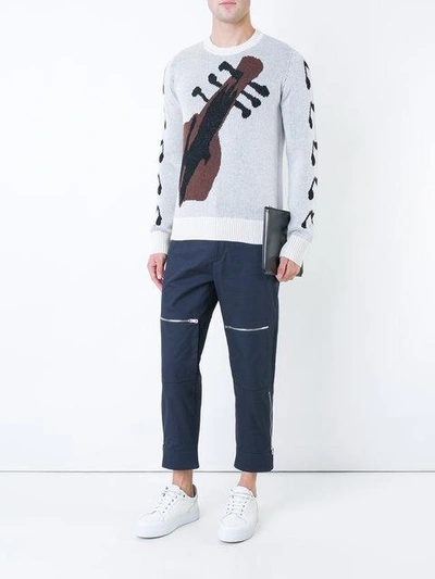 Shop The Soloist Takahiromiyashita  Guitar Intarsia Jumper - Grey